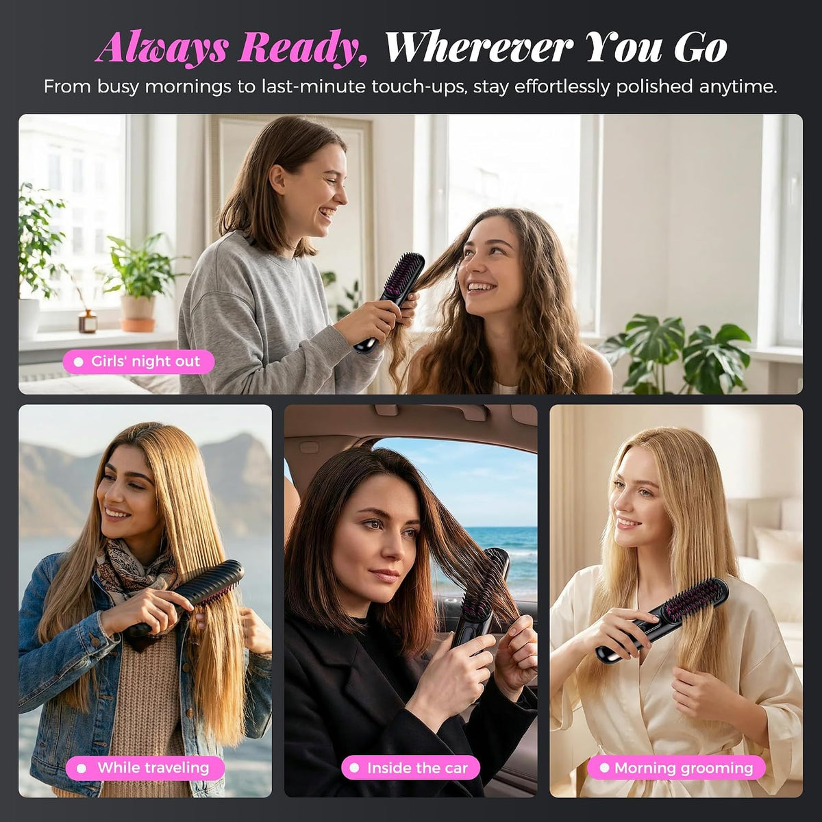 Cordless Hair Straightener Brush