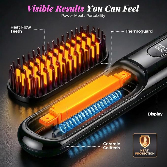 Cordless Hair Straightener Brush