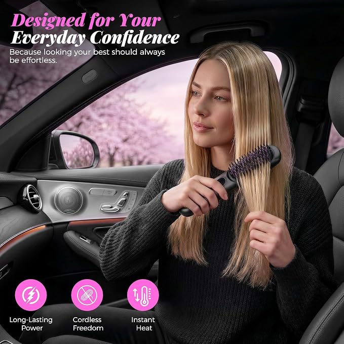 Cordless Hair Straightener Brush