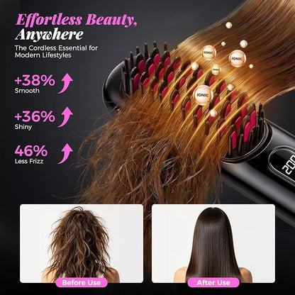 Cordless Hair Straightener Brush