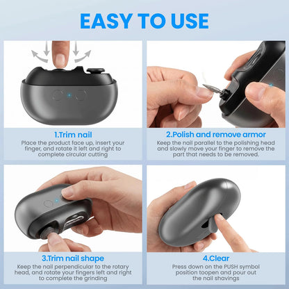 Electric Nail Clipper and Toenail Trimmer with Built-In Shaving Collector